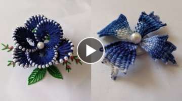 2 Amazing & Super Hand Embroidery flower design tutorial
